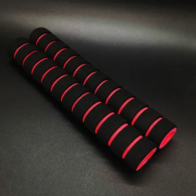 1 par 22cm långa halkfria träningsredskap för hemmabruk horisontella stänger grepp svampskum handtag gym fitness pull-up bar tillbehör: Röd