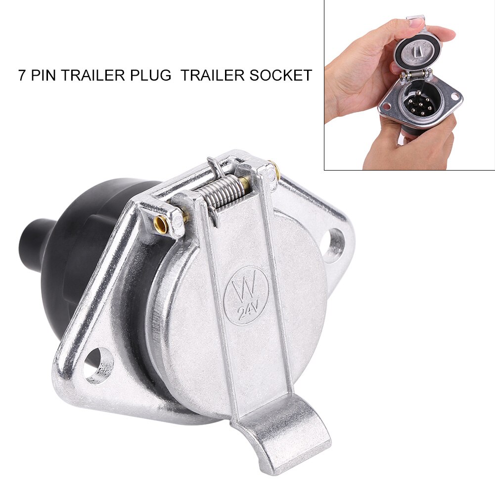 7-Pin Trailer Plug 7-Pole Wiring Connector Adapter Socket Universal Fit For 24V Commercial Vehicle Semitrailer And Trailer
