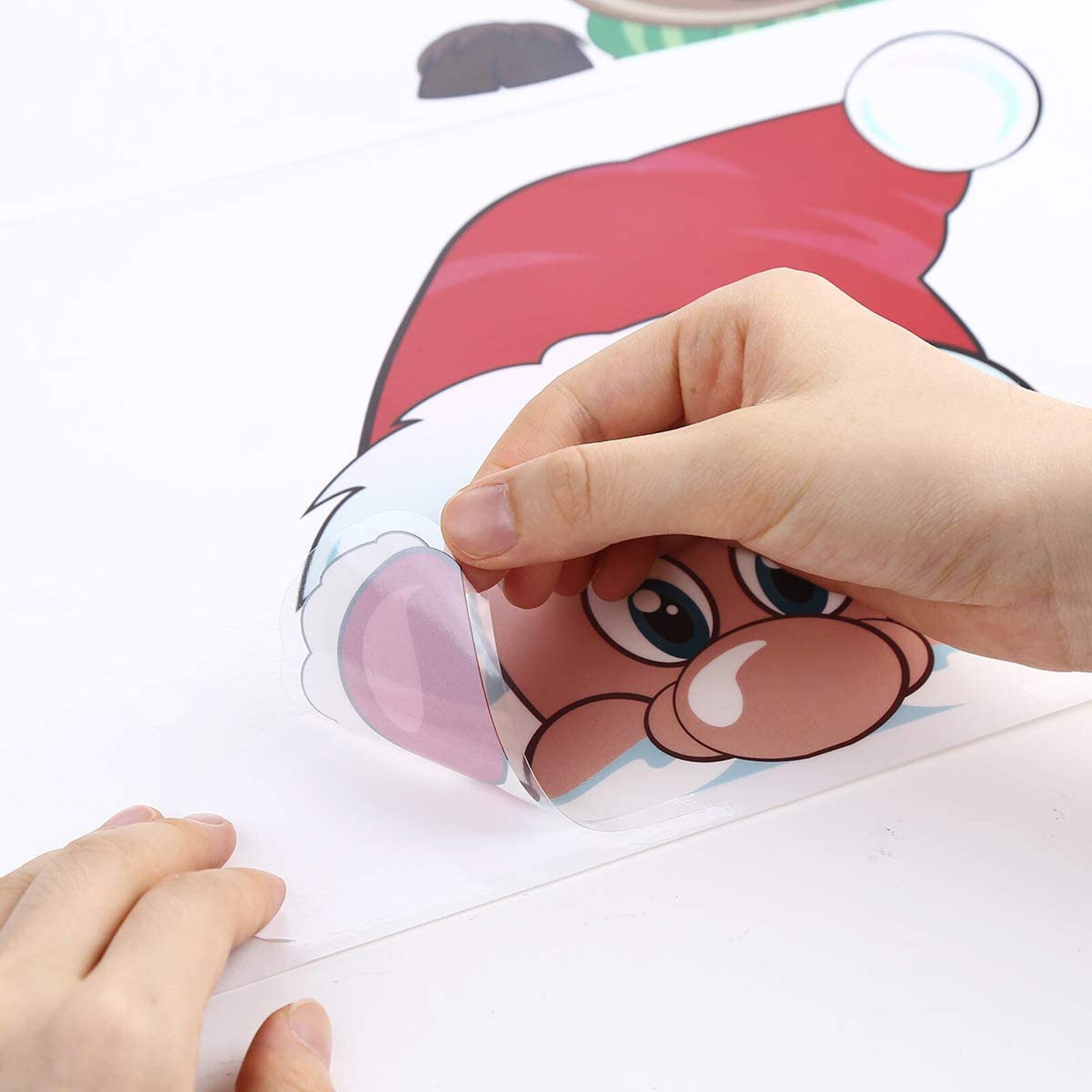 Noël dessin animé Santa cerf autocollant actuel noël fenêtre verre électrostatique pâte autocollant décorations pour la maison 03