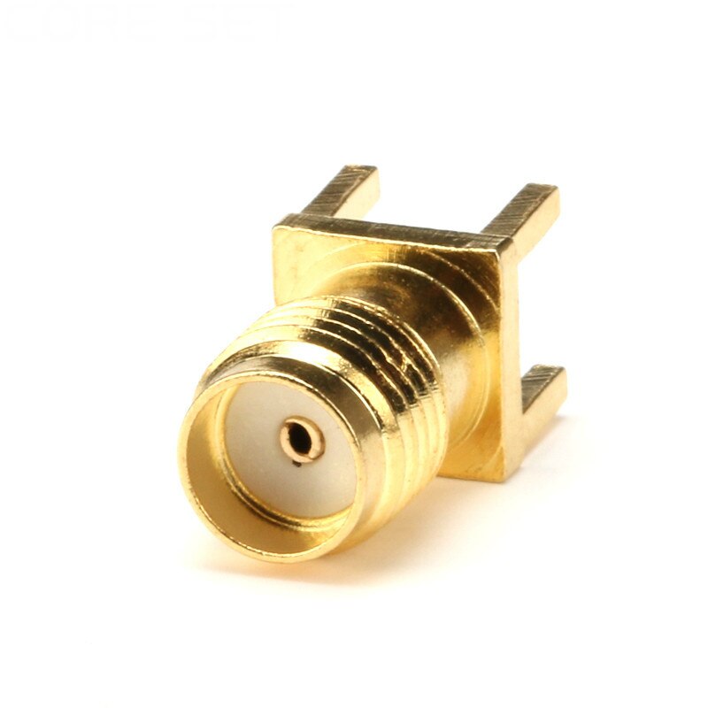 Clavija soldadura hembra SMA, borde de tuerca, Clip PCB, montaje recto, conector RF chapado en oro, soldadura de receptáculo, 2/5/10 Uds.