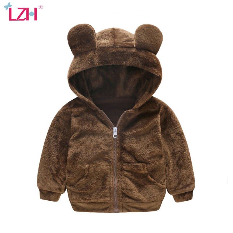 LZH Otoño Invierno chaqueta de bebé niñas Casual con capucha gruesa Cordero abajo suéter niños abrigo niños abrigos niños chaqueta