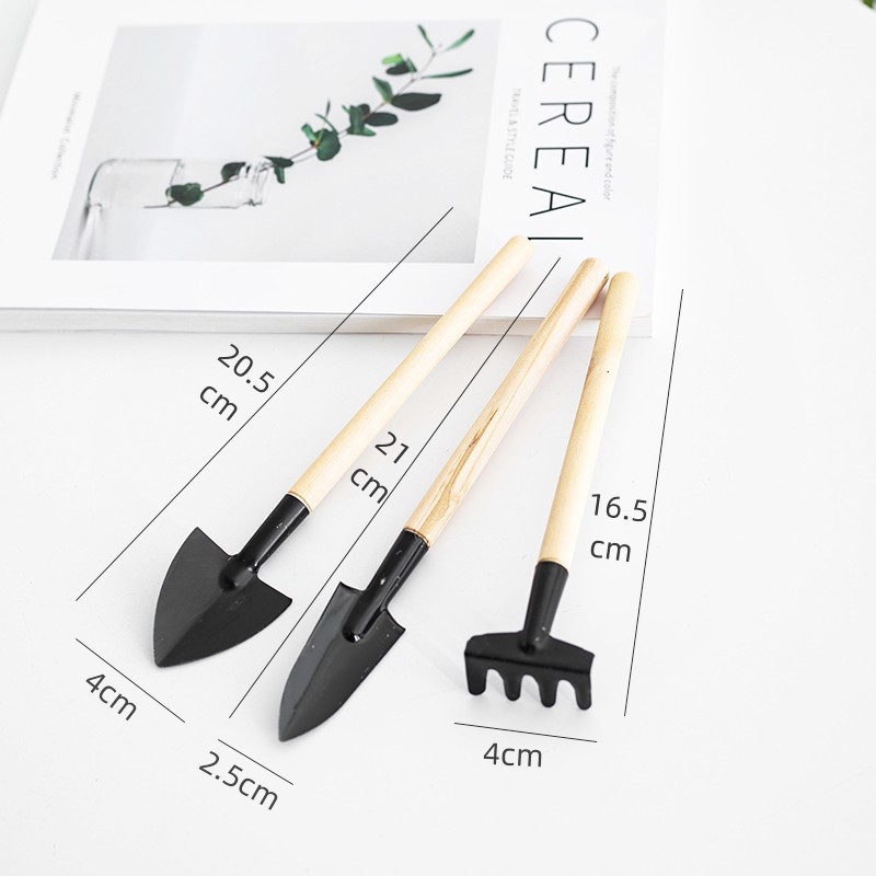 3 stks/set Mini Tuingereedschap Set Voor Tuinplanten Bloempot Cactus Groenten Graven Wieden Indoor Kleine Planten Tuingereedschap: Zilver