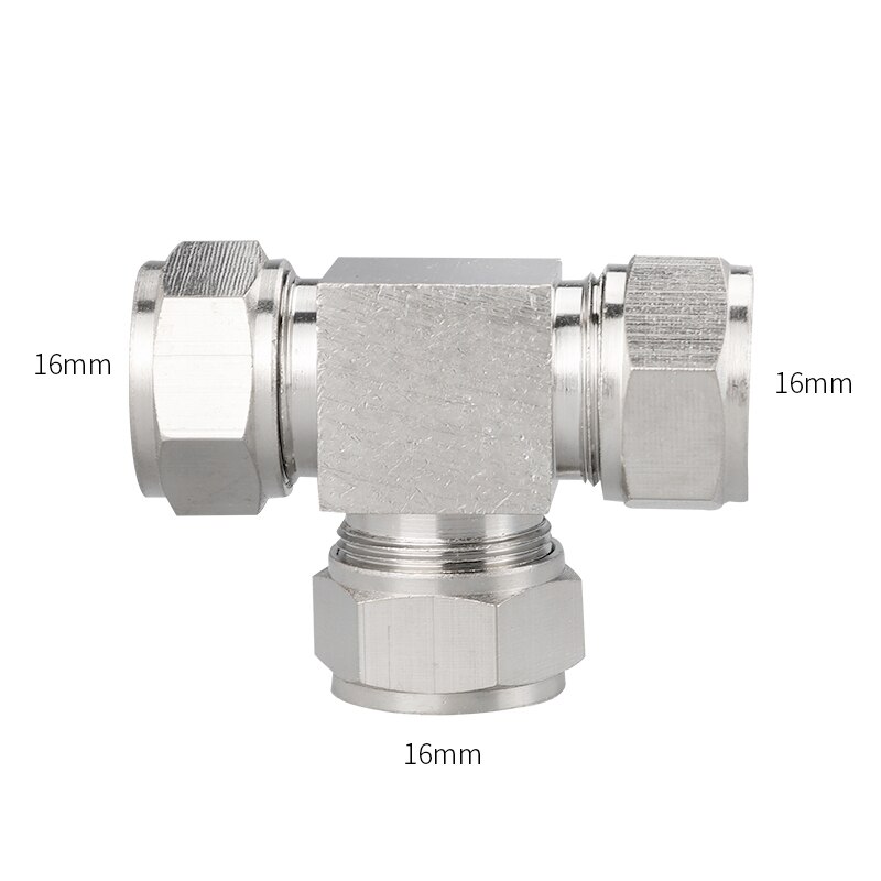 Pneumatiske komponenter pneumatisk lynkobling 4mm 6mm 8mm 10mm 12mm trevejs fittings konnektor til slangerør: 16mm