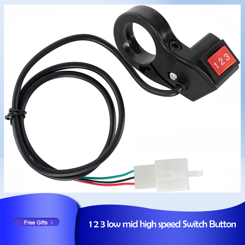 Electric Bicycle Three Speed Rocker Switch 3 Gears Switch Button E-bike Scooter Handlebar Mounted Universal E-bike Accessory