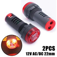 12V Indicator Buzzer AC/DC AD16-22SM Indicator Light Red Flashing With Buzzer