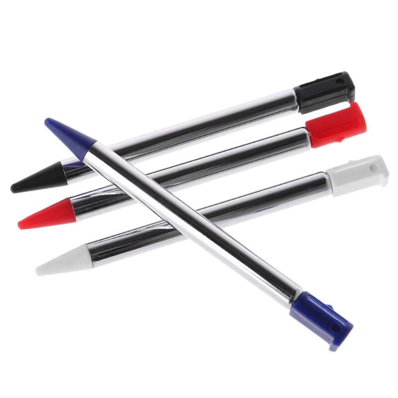 Canetas estilizadoras ajustáveis curtas para nintendo 3ds ds, caneta de toque extensível