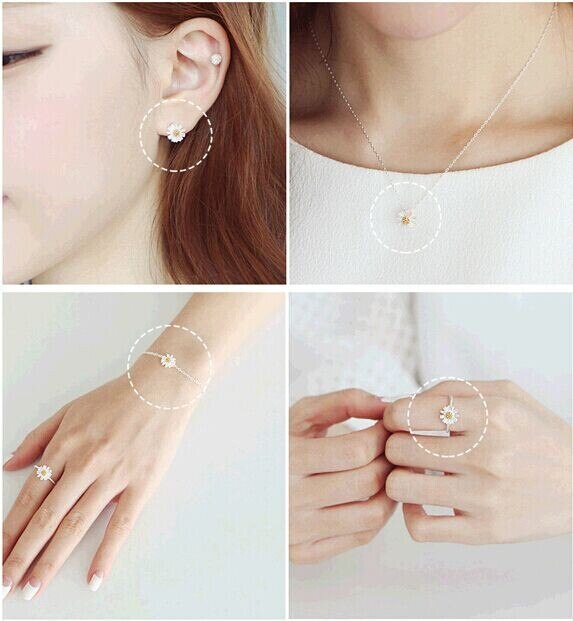 Reeti Dubai Boho Opal Sieraden Sets 925 Sterling Zilver Daisy Kettingen Charm Armband Ring Voor Vrouwen Statement Sieraden