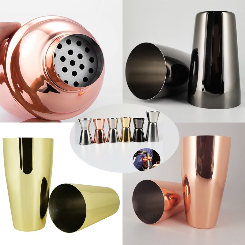 1-22Pcs Boston Cocktail Shaker Bar Gereedschap Wijn Mixer Set Barman Cocktail Shaker Tool Kit Schenker Jigger Warhoofd met Houder