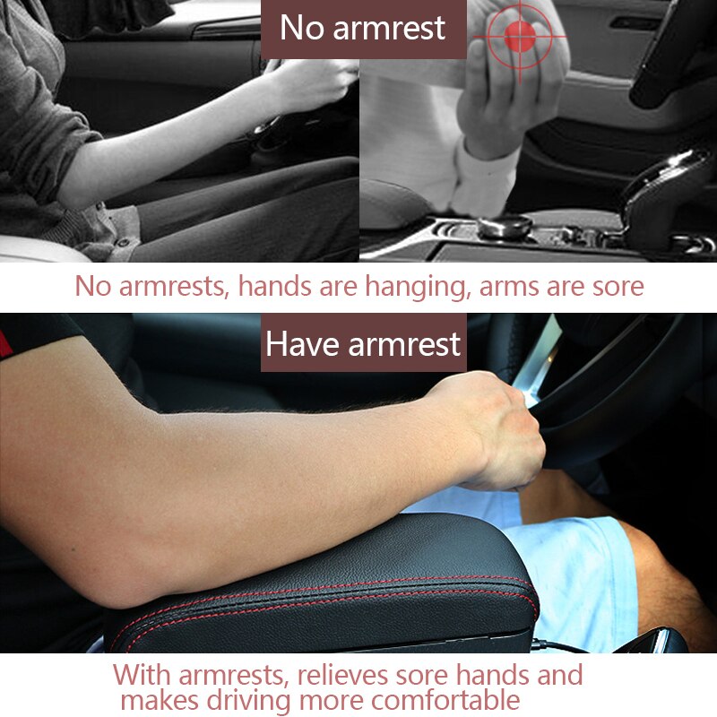 Adjustable Car Armrest Box Set Universal Car Arm rest Box Interior Auto Elbow Support Case Car Accessories Organizer Both Side