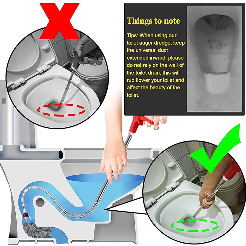 180cm Sewer Dredge Tools Drain Snake Spring Tube Dredging Floor Drain Plunger Cleaner Bathroom Toilet Anti Clogging Claw Hook