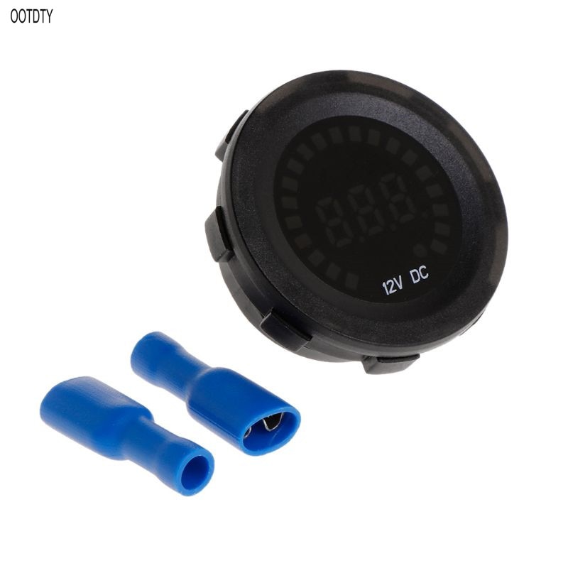 Auto Motorfiets Waterdichte Blauwe Led Digitale Display Voltmeter Volt Meter Gauge Dc 12V