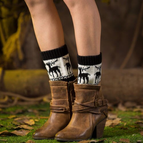 Mulheres do Inverno do Natal Polainas Boot Crochet Knit Socks Toppers Punhos Populares