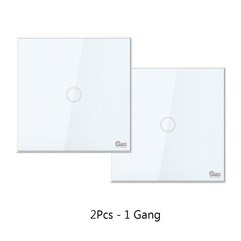 NEO COOLCAM NAS-SC01Z interruptor de luz de pared z-wave Plus, 2CH Gang Home Automation Z wave, interruptor de luz de Control remoto inalámbrico: 2PCS 1 Gang
