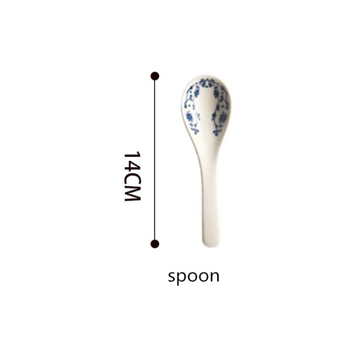 Japanse Stijl Keramische Keuken Plaat Servies Set Voedsel Gerechten Rijst Salade Noedels Kom Soep Keuken Cook Tool 1 Pc: Spoon