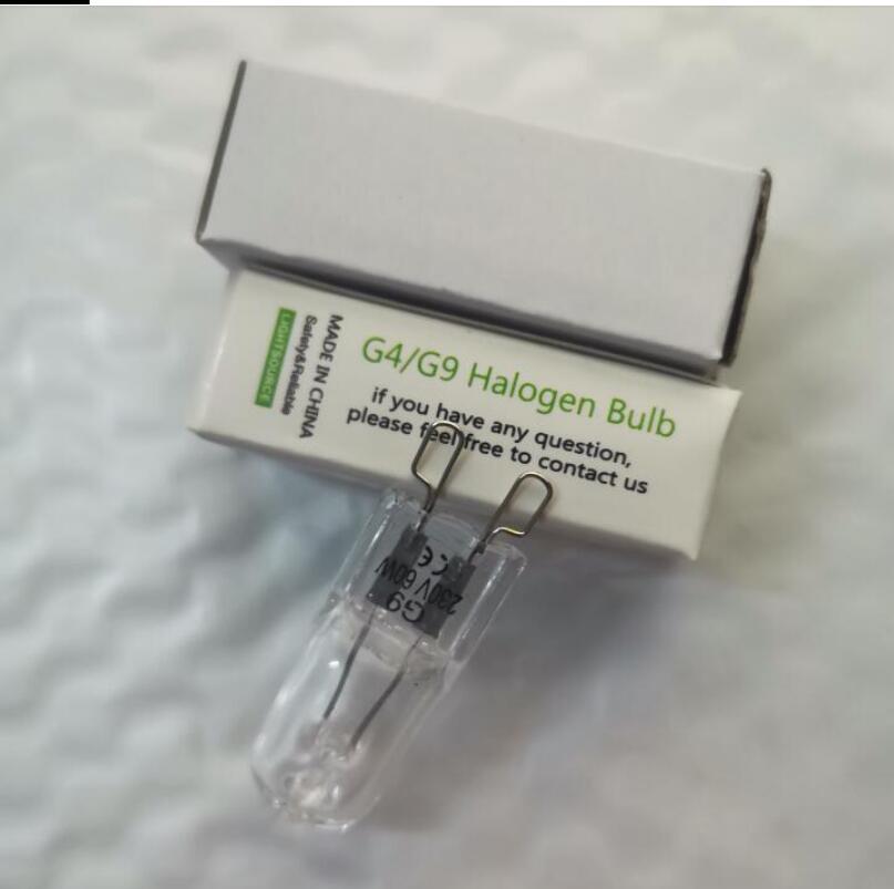 2pcs/lot 25W 40W 60W G9 Oven Light High Temperature Resistant 220V 230V Halogen Bulb Lamp For Refrigerators Ovens Fans with box