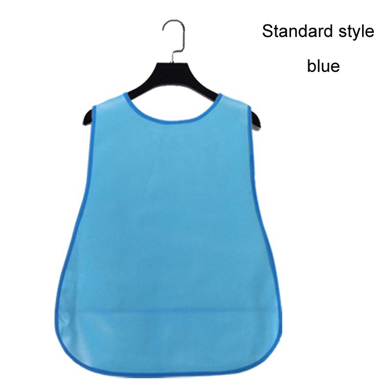 Bavoir de grande taille pour le repas | 1 pièce, imperméable à l'eau, Anti-huile réutilisable, bavoir de dîner de grande taille pour adultes âgées: Blue