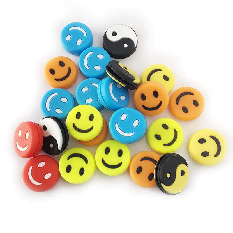Smile Emoticon-amortiguador de vibración para raqueta de tenis, accesorio deportivo de silicona antivibración, para reducir la vibración