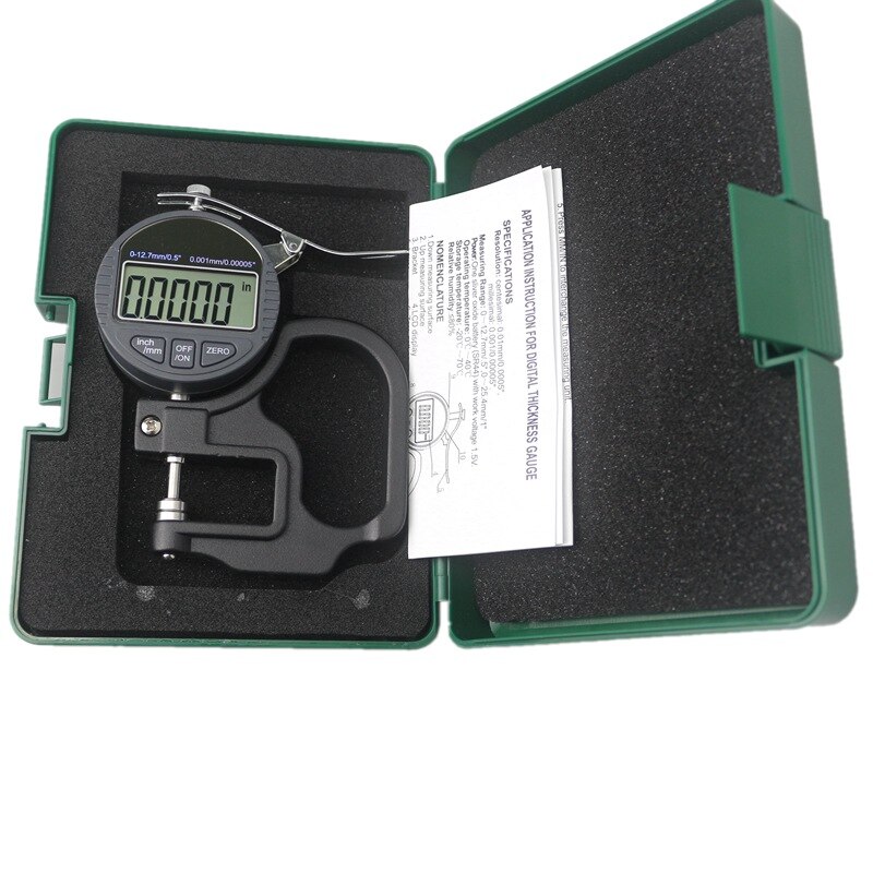 Digital Micrometer 0.001 12.7mm Electronic Thickness Gauge Depth LCD Indicator Width Measurement Mikrometer Handheld