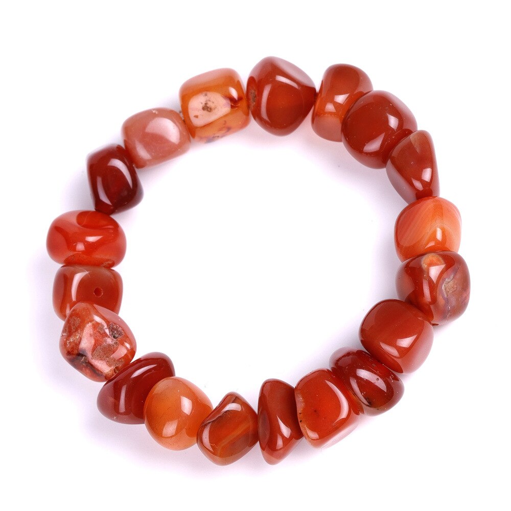 Onregelmatige Natuursteen Kleurrijke Kralen Zomer Armband Groen Geel Rood Carneool Elastische Touw Balance Energy Body Armbanden: Carnelian