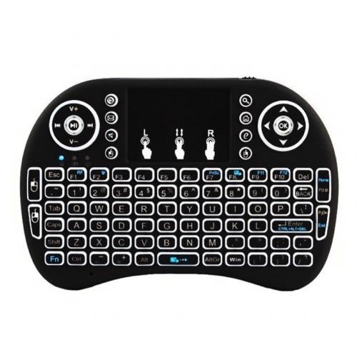 3 Colors Backlight 2.4GHz Mini Wireless Keyboard Touchpad Remote Control Mechanical keyboard wireless Mouse For Android TV Box: Black Russian
