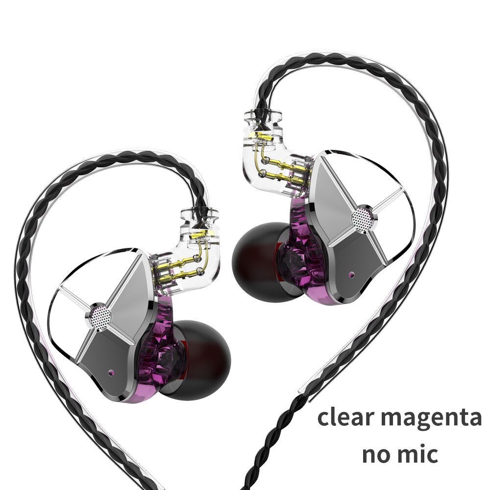 Trn ST1 1DD + 1BA Hybrid Metal In Ear Oortelefoon Iem Hifi Dj Monitor Running Sport Oortelefoon Oordopje Headset Met 2PIN Kabel V90 \ V80: Purple no mic