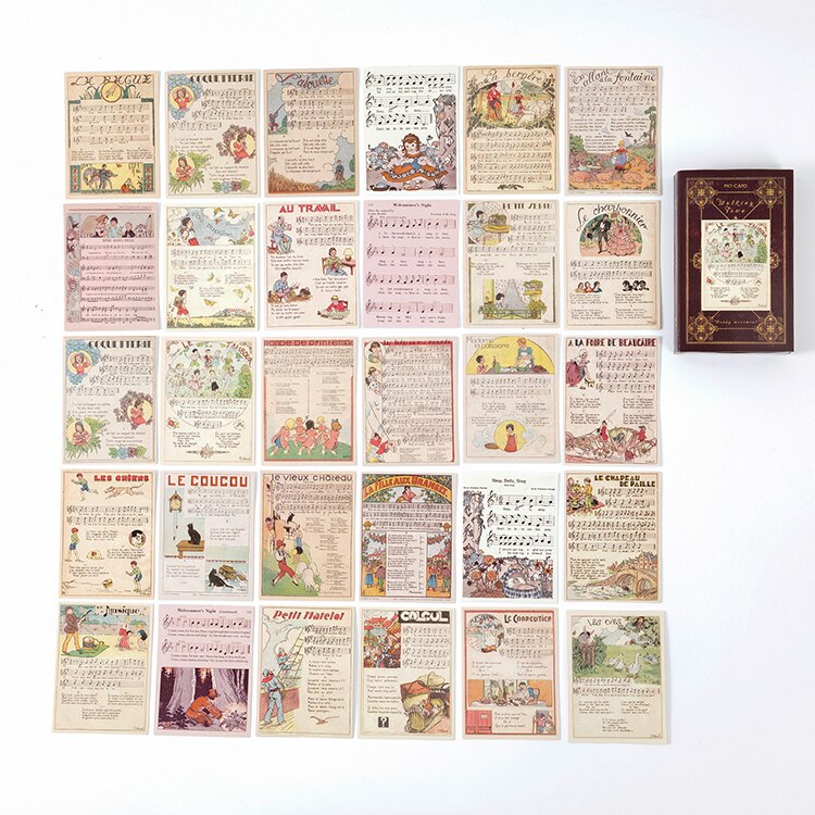 60 st retro dubbelhäftande papper tändsticksask papper retro brevpapper lösblad kontorstillbehör skolmaterial: Glad rörelse