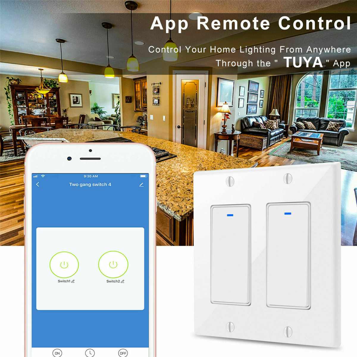 2/3/4 Gang WiFi Smart Home Light Wall Switch Socket Push Button Modern Panel Tuya Wireless Compatible For Alexa For Google Home