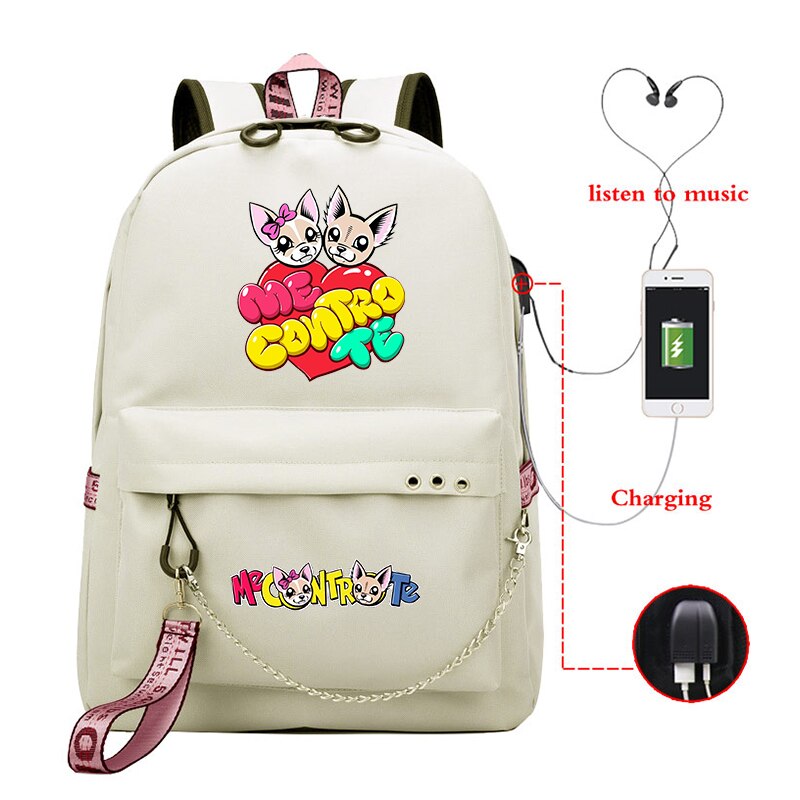 Cool Backpack Harajuku School Bags Girls College Students Laptop USB Charging Backpack Casual Travel Rucksack: 4