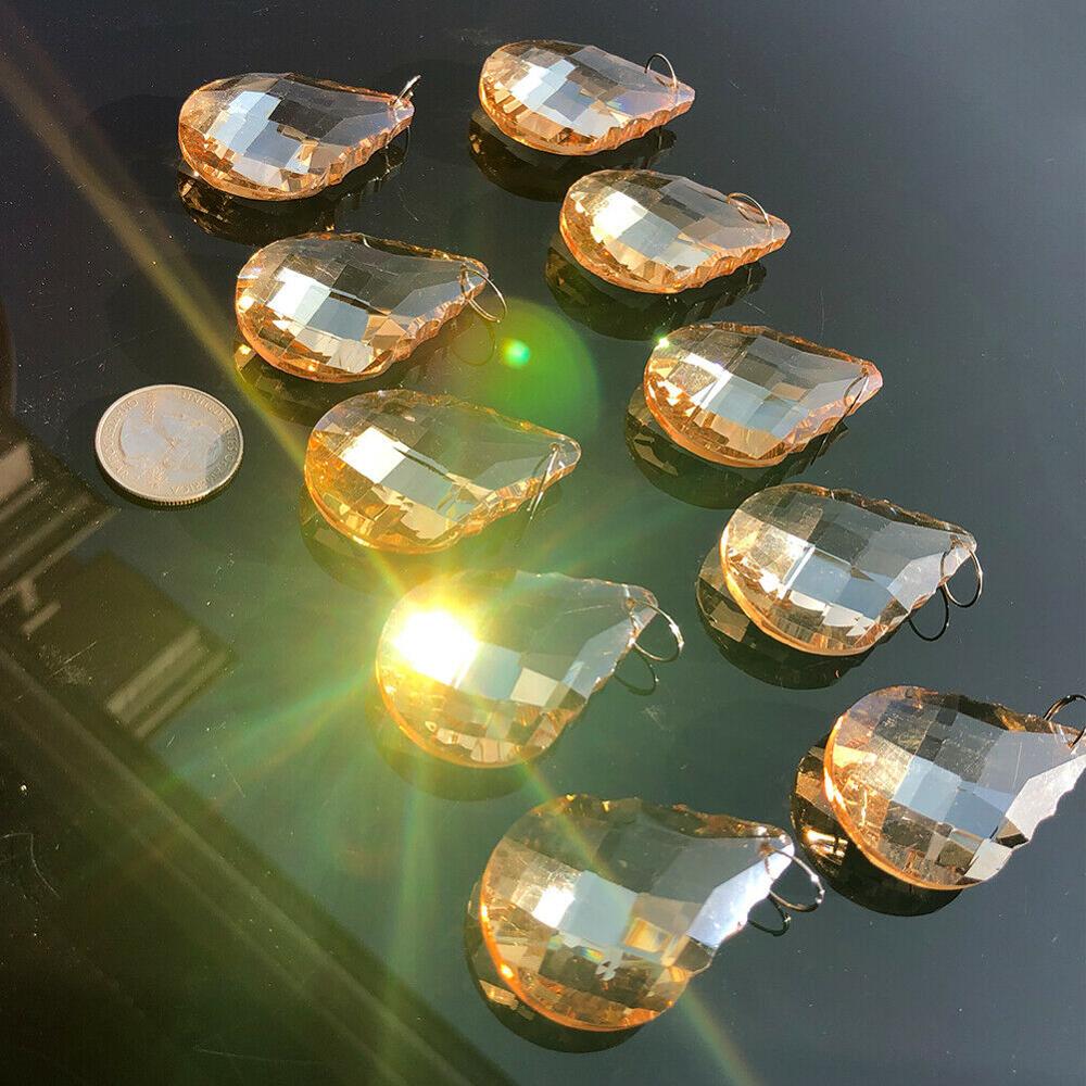 10pc 50mm champagne kristallkrona prisma ljus del hängen diy suncatcher crystal