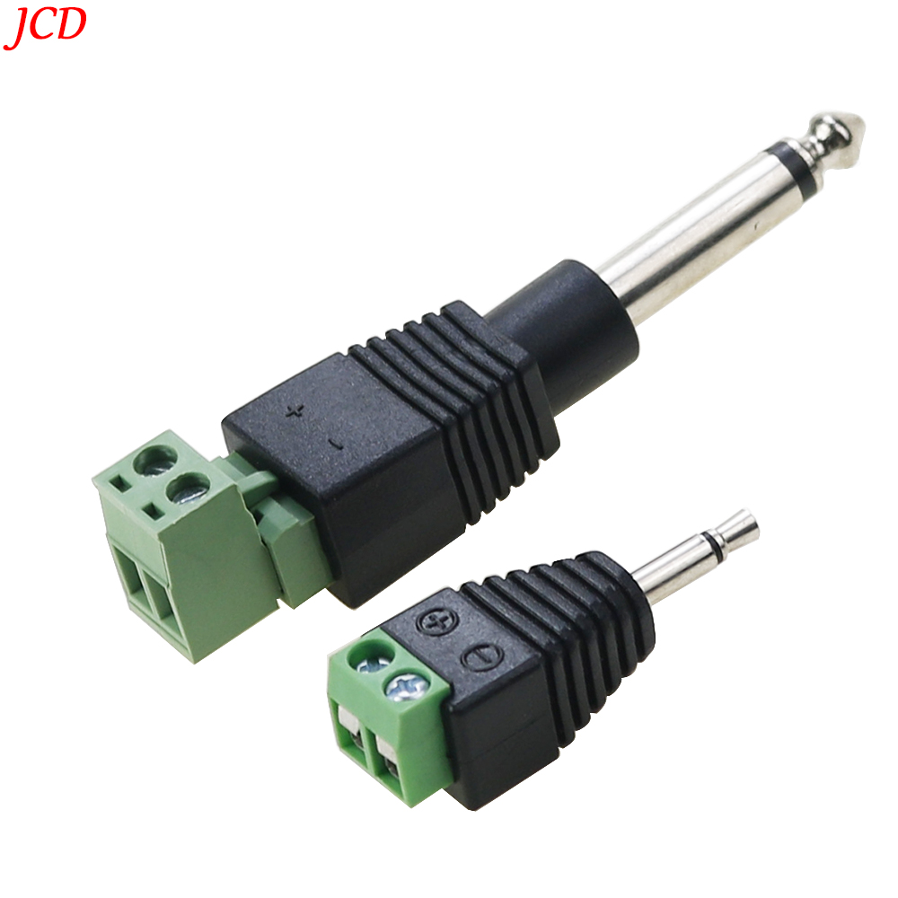 1 Stuks 3.5Mm 6.3Mm Jack Connector Stereo Adapter 3.5Mm Audio Mono Kanaal Plug Naar Schroefaansluiting Audio Mono Kanaal Stekker
