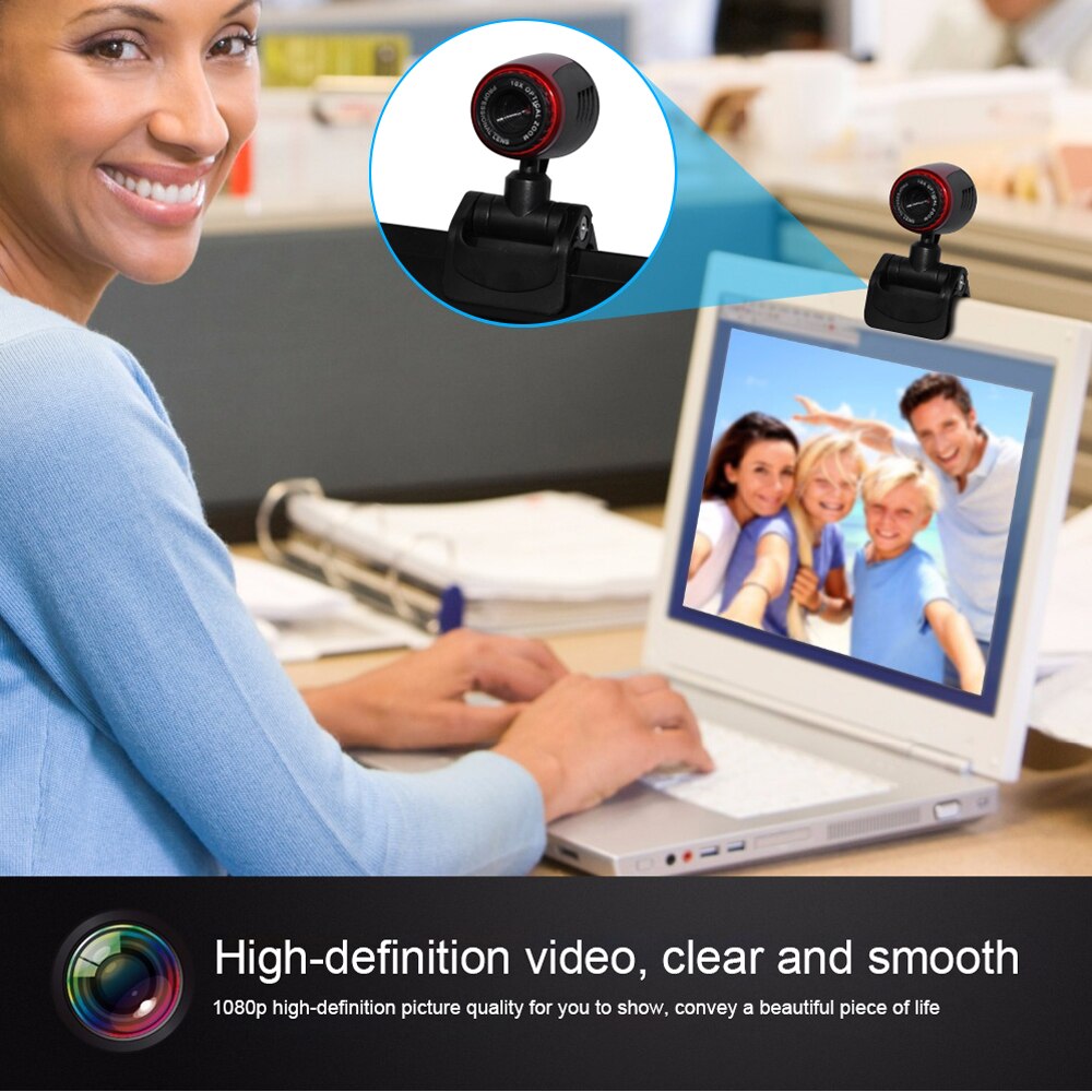 Deepfox Webcam Usb High Definition Camera Web Cam 360 Graden Mic Clip-On Voor Skype Computer Desktop In Voorraad