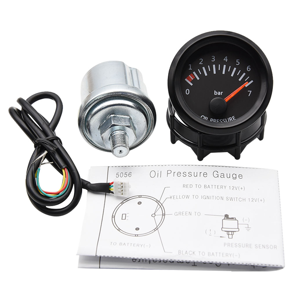 Para coche de gasolina 12V 52mm medidor de coche Universal Auto temperatura de agua temperatura de aceite prensa de aceite medidor de voltios de combustible con Sensor soporte negro