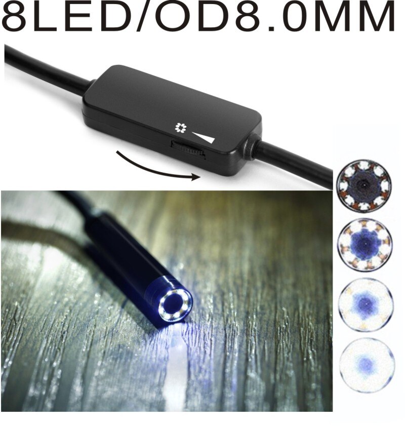Caméra Wifi 8 MM 1200 P 2/5/10 m Semi-rigide Endoscope Inspection Endoscope serpent vidéo caméra Flexible pour IOS Android voiture Detec