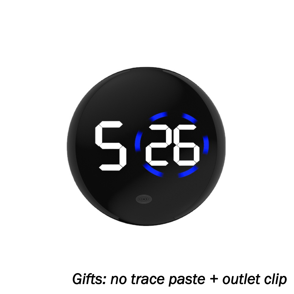 Mini reloj Digital adhesivo, reloj de cuarzo con pantalla táctil, adorno electrónico automotriz, accesorios de Interior de coche: Rojo