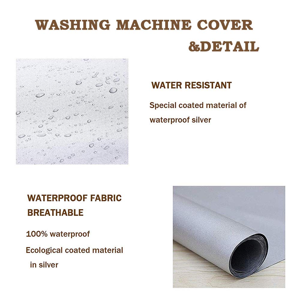 Wasmachine Cover Polyester Fibre Waterdichte Voorlader Wasserij Droger Cover Zonnebrandcrème Wasserij Zilveren Coating Stofdicht Cover