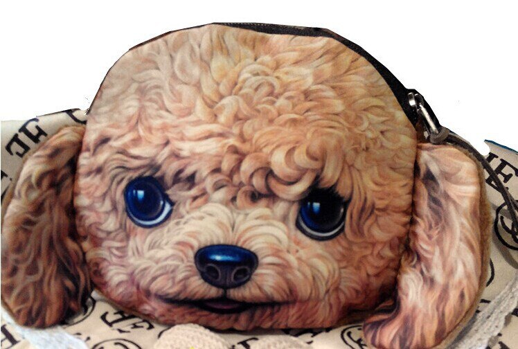 Cute Coin Purses Wallet Ladies 3D Printing Cats Dogs Animal Big Face Change Cute Small Zipper Bag for Women Pouch: 11