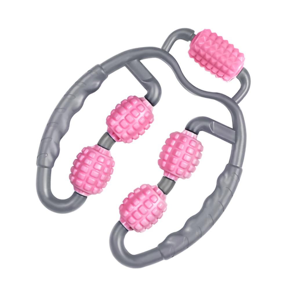 5 Wiel Foam Boom Ring Massager Relaxer Massage Spier Ontspannende Hand Skinny Been Massage Arm Nek Taille Fitnessapparatuur: Roze