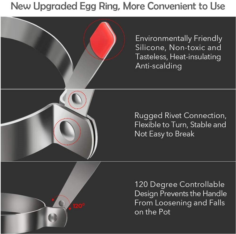 4 Estilo de acero inoxidable huevo frito molde de cocina creativa no-Stick huevo de formador de tortilla molde cocina Gadgets Herramientas de cocina