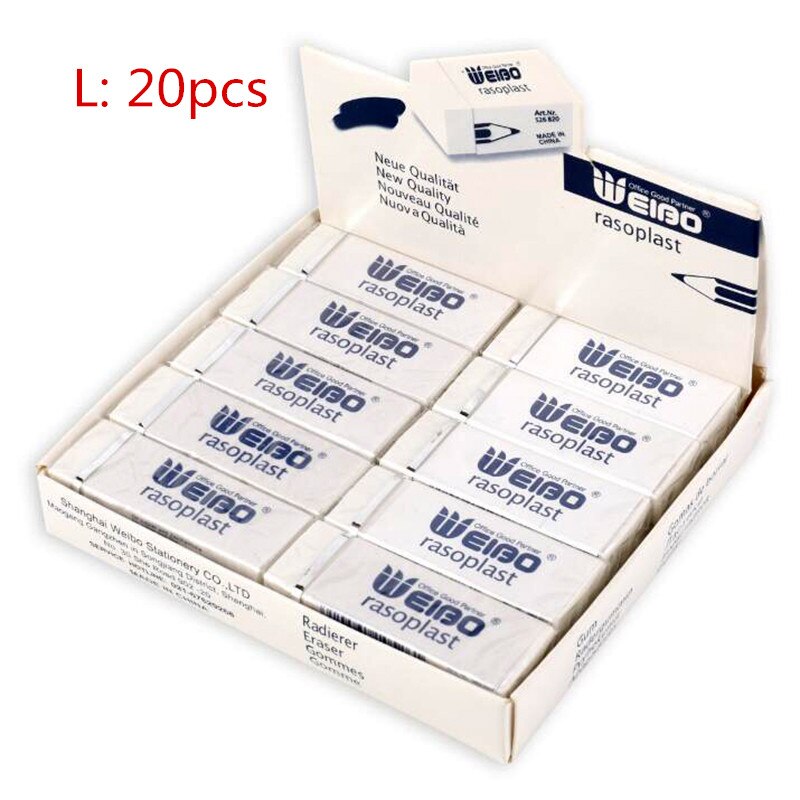 3 Sizes Rubber Eraser For School Stationery Store Pencil Eraser School Supplies 20/30/40pcs/box: L 20pcs