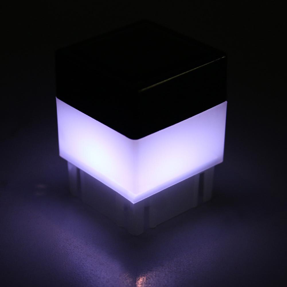 Outdoor Solar Powered Fence Post Pool LED Square Light Garden Pathway Lamp