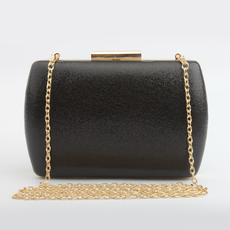 Luxe glitter dames bruids schoudertassen gouden avondtassen feest clutches portemonnees pailletten ketting handtassen: Zwart