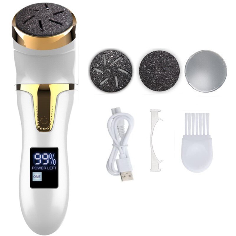 Oplaadbare Elektrische Voet Bestand Elektrische Pedicure Sander IPX7 Waterdichte 2 Snelheden Voet Eelt Remover Voeten Dode Huid Eelt: White