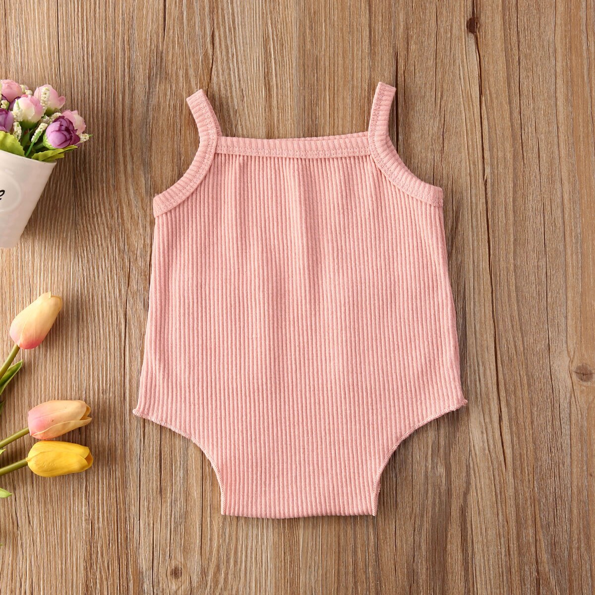 0-18M Newly Summer Infant Baby Girls Boys Jumpsuits Solid Pocket Sleeveless Bodysuits 2 Colors