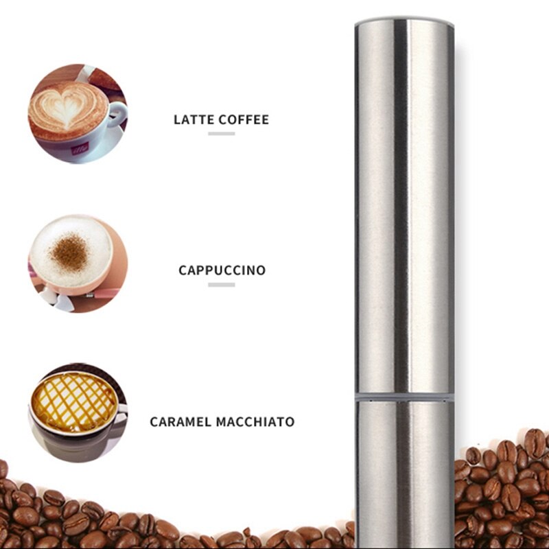 USB Rechargeable Stainless Steel Milk Frother Multi-Function Machine Electric Milk Frother