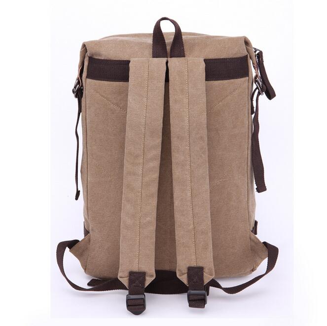 070717 mannen casual canvas rugzak dubbele schoudertas