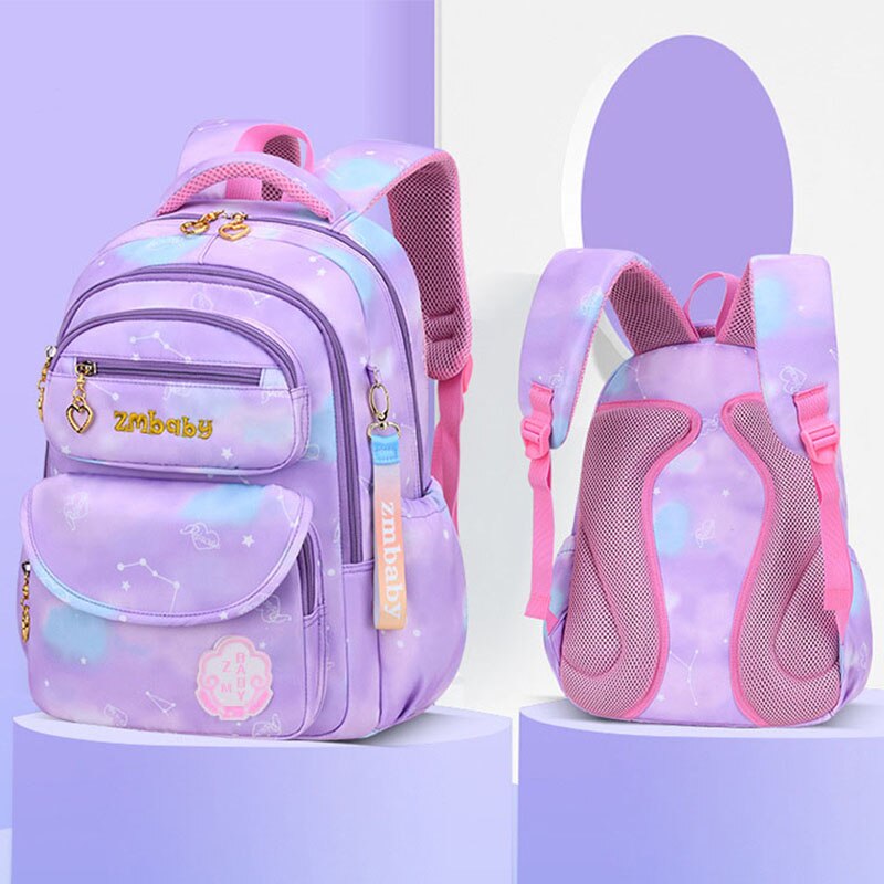 Girls Cute Princess School Bags Children Pink School Backpack Waterproof Hard-Wearing Bookbag Kids High Capacity Lightweight Sac