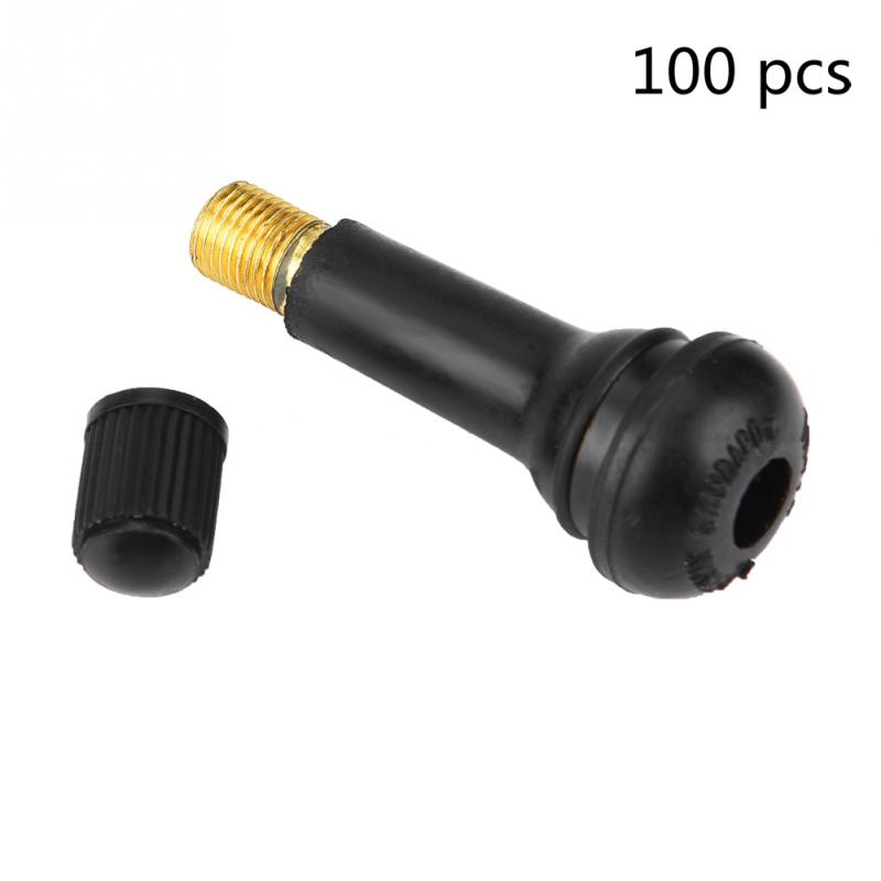 100 Uds de la motocicleta del coche Universal de reemplazo instantáneo en el neumático vástago para válvula de neumático de coche sin cámara de neumático de la rueda de vástago de válvula s herramientas Motor
