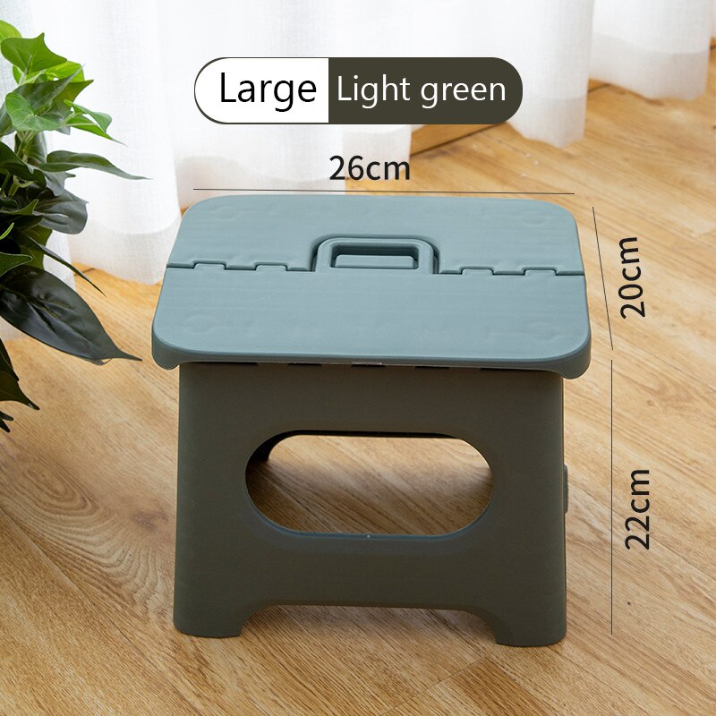 Folding stool home folding chair portable outdoor travel simple kitchen seat home space saving living room furniture strong: Green big