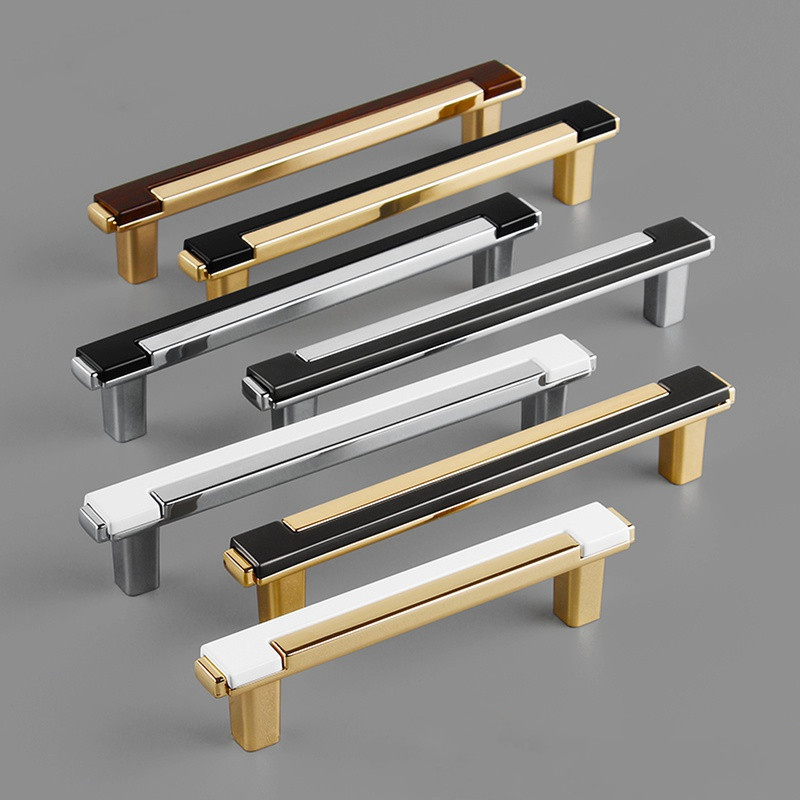 Pomos de armario para cocina, tiradores modernos para cajón, negro, plateado, herrajes para puerta,