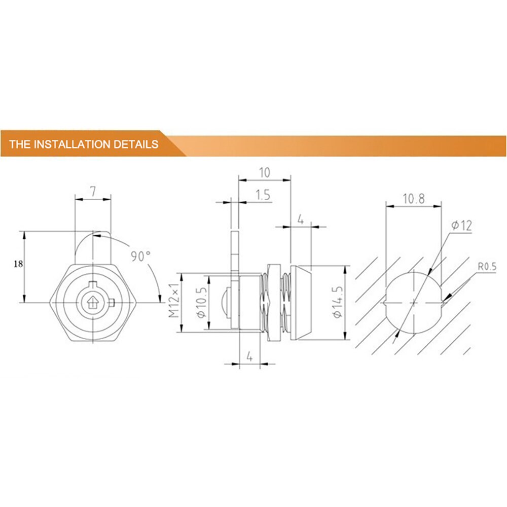Control Panel Cabinet Door Plate Automatic Vendor Machine Computer Cabinet Door Quarter Turn Security Tubular Cam Lock With Keys